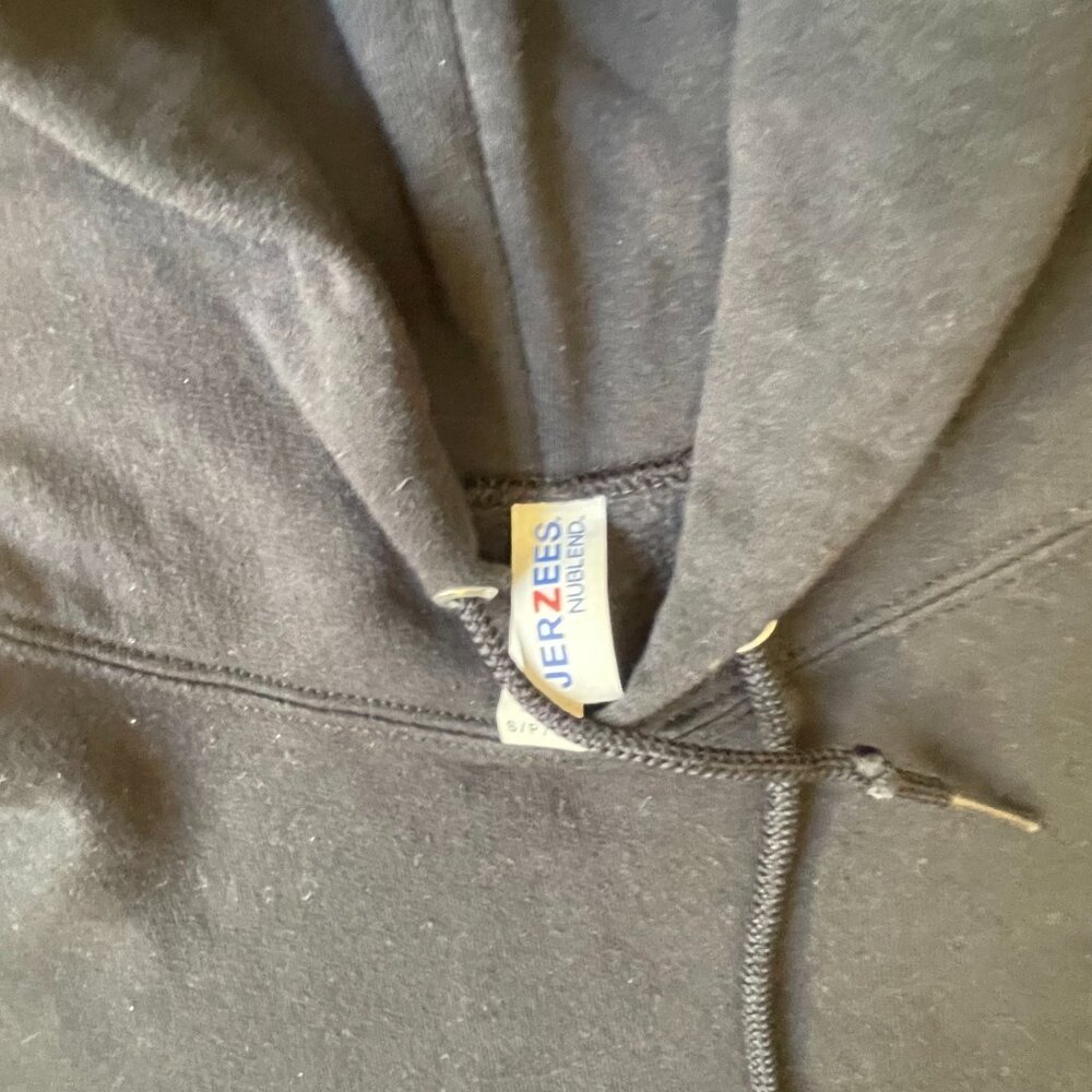 Jerzees NuBlend “JUST PARTY” Graphic Hoodie – Navy Blue, Size S - Picture 9 of 9